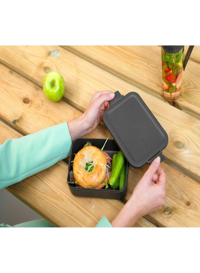 Brabantia Make & Take Lunch Box 1.1L - Medium Volume, BPA-Free Dark Grey Food Container with Leak‑Proof Clip Lid - Microwave & Freezer Safe Bento Box for Office & Kids - Image 3